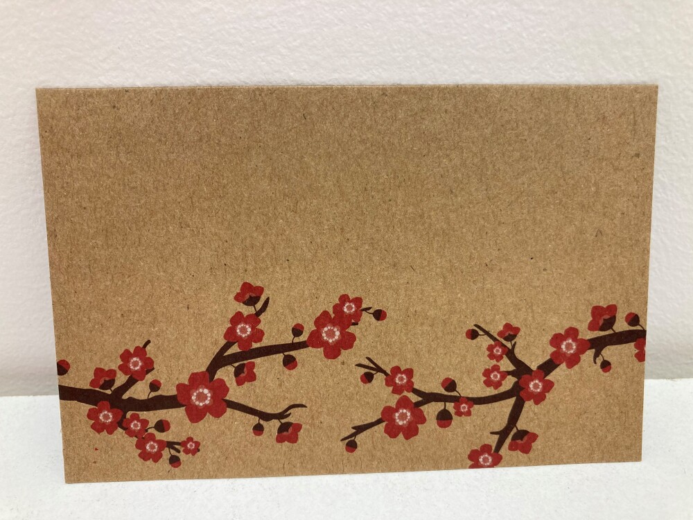 Red Flower Branch Card
